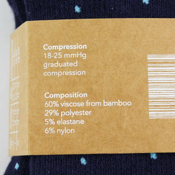 Wellow Unisex Size M Wide Calf - Blue/Blue Dots - Premium Compression Socks New