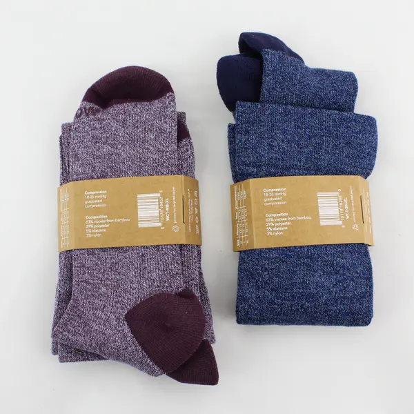 Lot of 2 Wellow Unisex XL Wide Calf - Purple/Blue Premium Compression Socks New