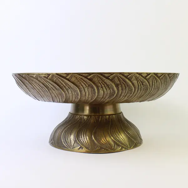 Vintage Solid Brass Pedestal Bowl 11.25" Wide x 5" Tall Heavy Collectible