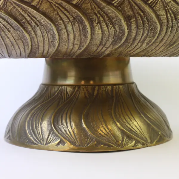 Vintage Solid Brass Pedestal Bowl 11.25" Wide x 5" Tall Heavy Collectible