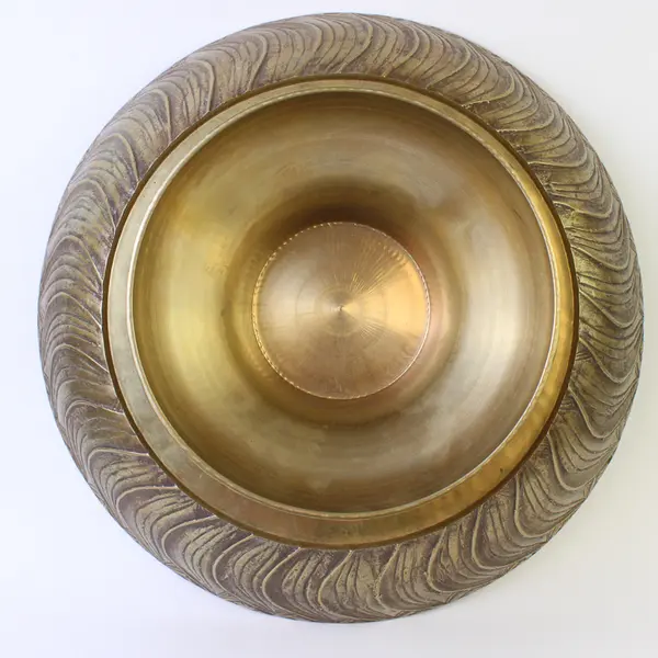 Vintage Solid Brass Pedestal Bowl 11.25" Wide x 5" Tall Heavy Collectible