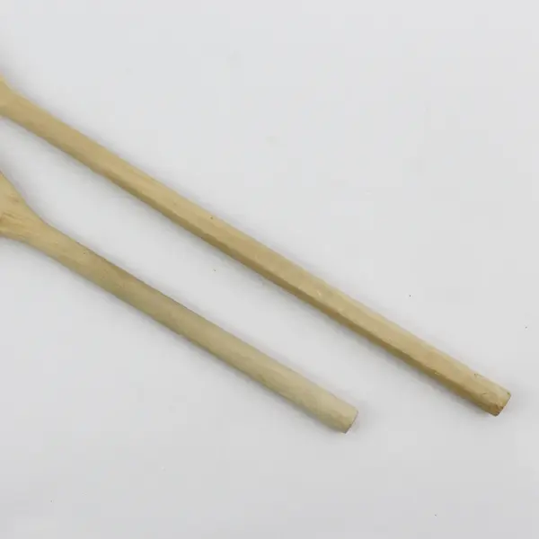 Lot of 4 Light-Toned Handmade Waxed Wood Cooking Spoons