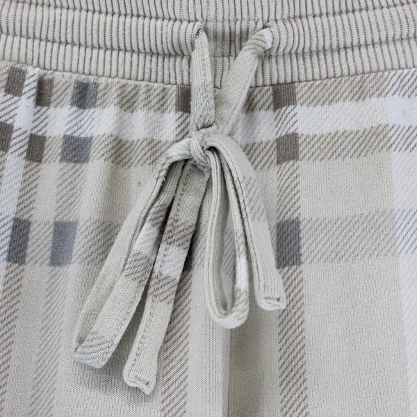 Joyspun Women's M Off-White Plaid Cozy Lounge Collection Knit Sleep Joggers