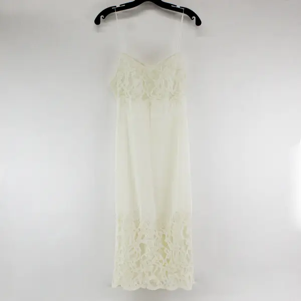 Vintage Tabarin Women's Size 38 Off White Lace Lingerie Slip Sleep Dress