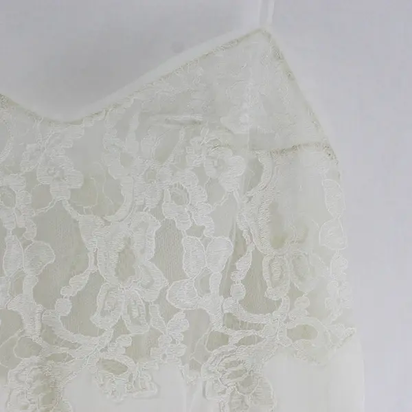 Vintage Tabarin Women's Size 38 Off White Lace Lingerie Slip Sleep Dress