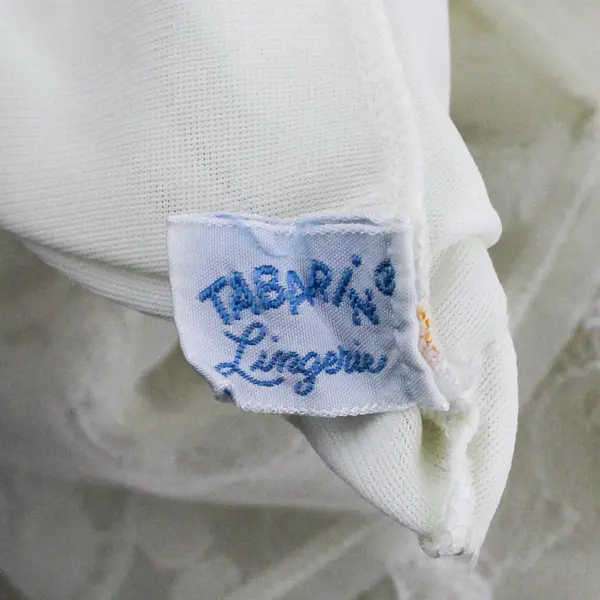 Vintage Tabarin Women's Size 38 Off White Lace Lingerie Slip Sleep Dress