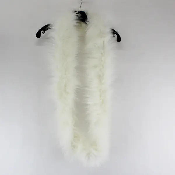 Unbranded White Fluffy Faux Fur Infinity Scarf - 35"Lx4"W