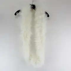 Unbranded White Fluffy Faux Fur Infinity Scarf - 35"Lx4"W