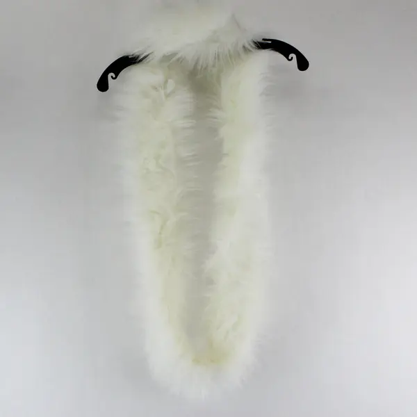Unbranded White Fluffy Faux Fur Infinity Scarf - 35"Lx4"W