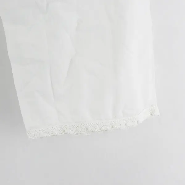 VTG Unbranded Women's M White 100% Cotton Lace Trim Elastic Waist Pettipants