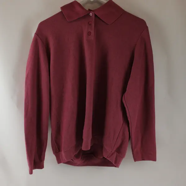 Blair Pink Long-Sleeved Cropped Polo Shirt Women's Large