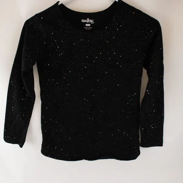 Curfew Black Sparkly Long-Sleeved Shirt Girls' Size XL 16