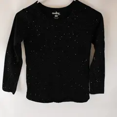 Curfew Black Sparkly Long-Sleeved Shirt Girls' Size XL 16