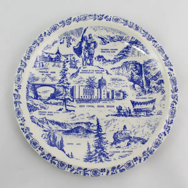 Vernon Kilns State of Oregon  Collector Plate Famous Landmarks