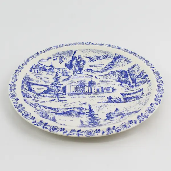 Vernon Kilns State of Oregon  Collector Plate Famous Landmarks