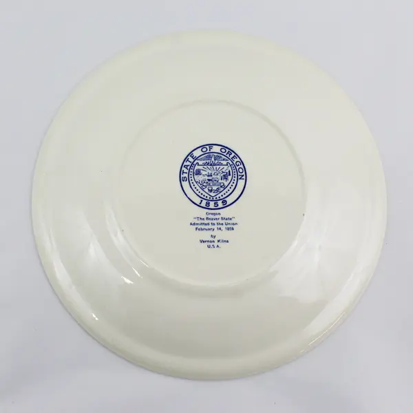 Vernon Kilns Picture Map of Oregon Souvenir Plate