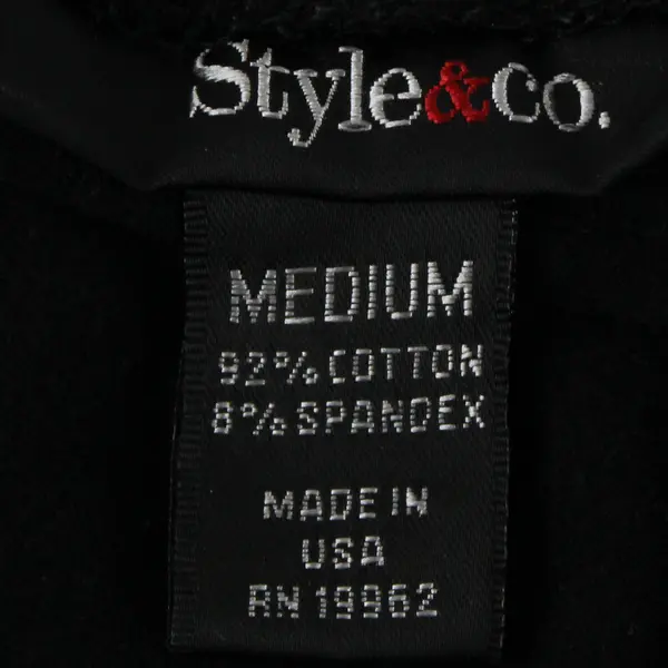 Style & Co Black Lace Detail Leggings Women's Medium