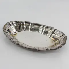 Vintage Towle Oval Silver Plate Serving Bowl Tray 4007 Scalloped Edge 12.5 in 