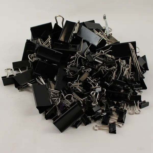 3+ Lbs Lot of Assorted Black Binder Clips Micro Mini Small Medium Large