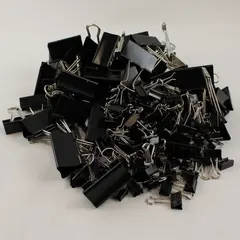 3+ Lbs Lot of Assorted Black Binder Clips Micro Mini Small Medium Large