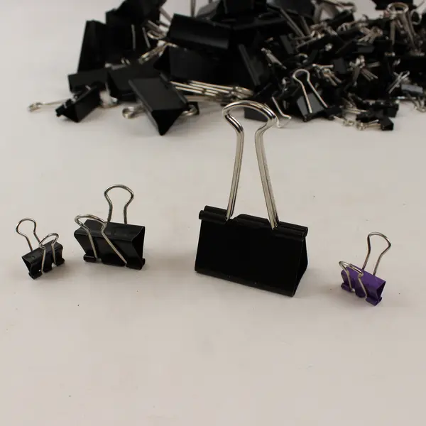 3+ Lbs Lot of Assorted Black Binder Clips Micro Mini Small Medium Large