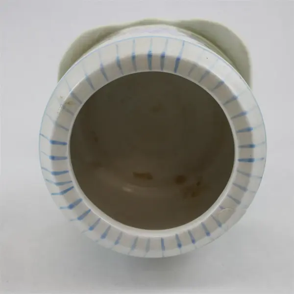 Capriware Floral Nature Scene Ceramic Pedestal Pillar Candle Holder 11" Tall