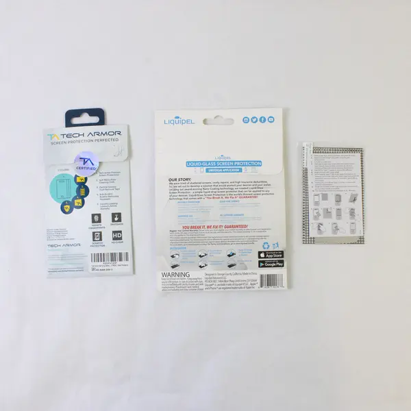 Lot of 3 Assorted Screen Protectors Tech Armor (Galaxy S4), Liquipel, Generic