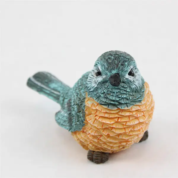 Unbranded Cute Blue/Orange Resin Bird Figurine Home Decor China Made 3" Tall