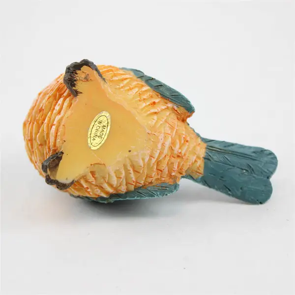Unbranded Cute Blue/Orange Resin Bird Figurine Home Decor China Made 3" Tall