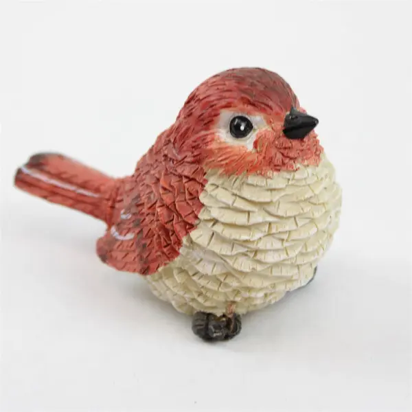 Unbranded Cute Red/White Resin Bird Figurine Home Decor China Made 3" Tall