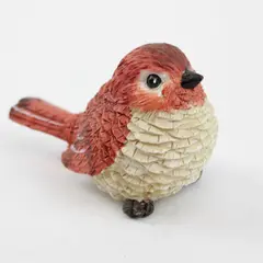 Unbranded Cute Red/White Resin Bird Figurine Home Decor China Made 3" Tall