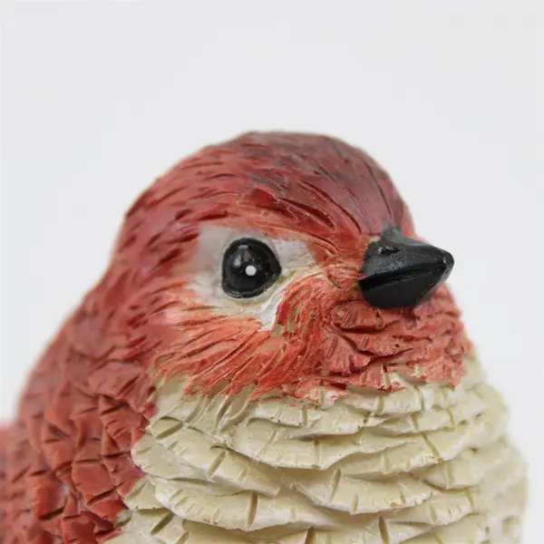 Unbranded Cute Red/White Resin Bird Figurine Home Decor China Made 3" Tall