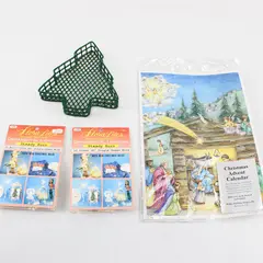 Lot of 4 Christmas Decorations Advent Calendar Basket Tree 2 Flora-Lites