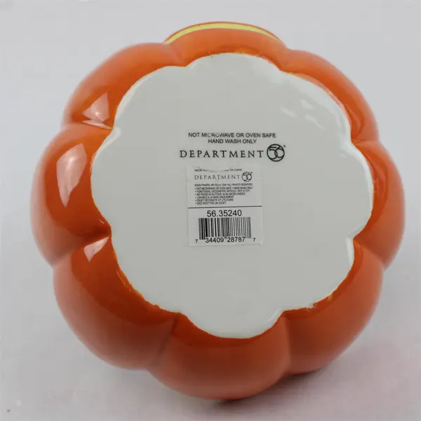 Dept 56 Halloween Ghost Jack O Lantern Ceramic Candy Dish Bowl Decor 7"