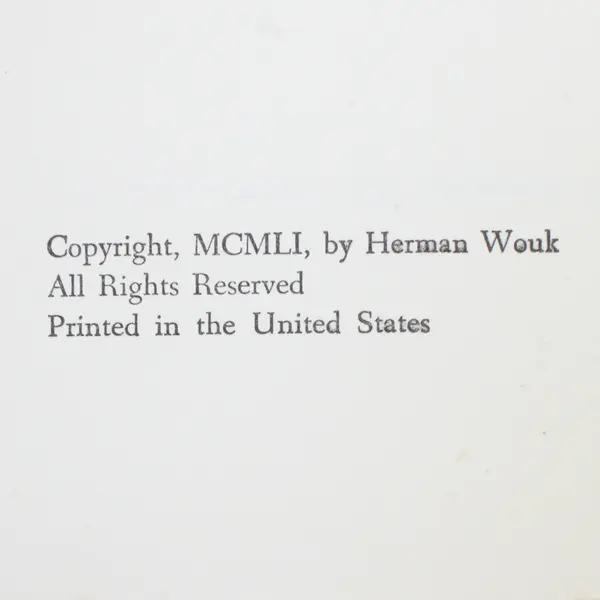 VTG The Caine Mutiny by Herman Wouk A Novel of WWII 1951 HC 1st Edition No DJ