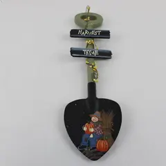 VTG Hanging Scarecrow Shovel Spade Decor Autumn Harvest Thanksgiving 17"