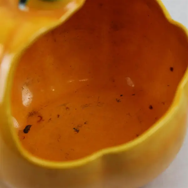 Ceramic Jack-O-Lantern Candle Holder 6" FLAWED
