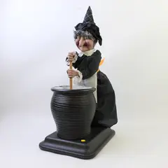 Battery Operated Talking Witch Stirring Cauldron 15" Tested Works