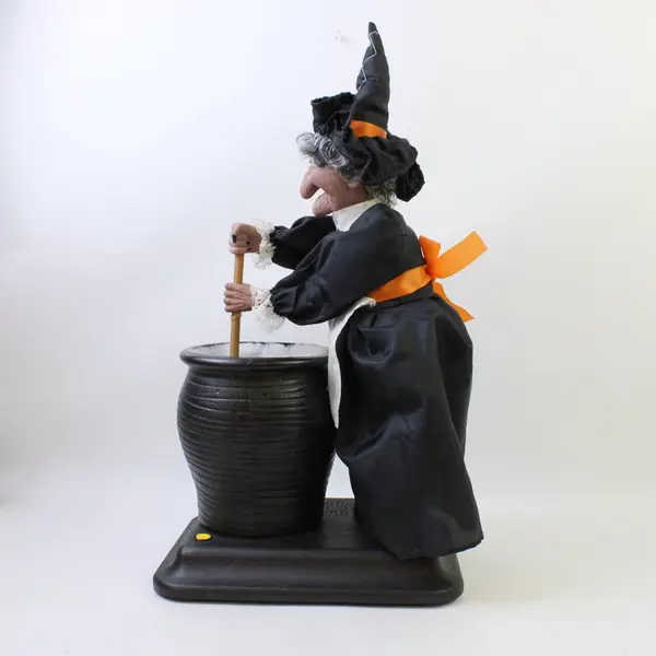 Battery Operated Talking Witch Stirring Cauldron 15" Tested Works