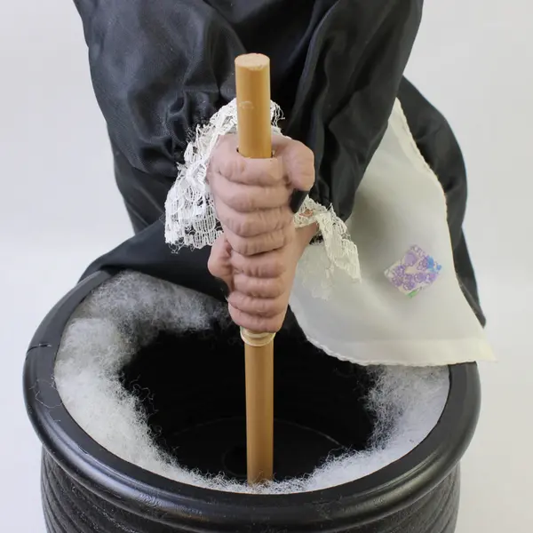 Battery Operated Talking Witch Stirring Cauldron 15" Tested Works