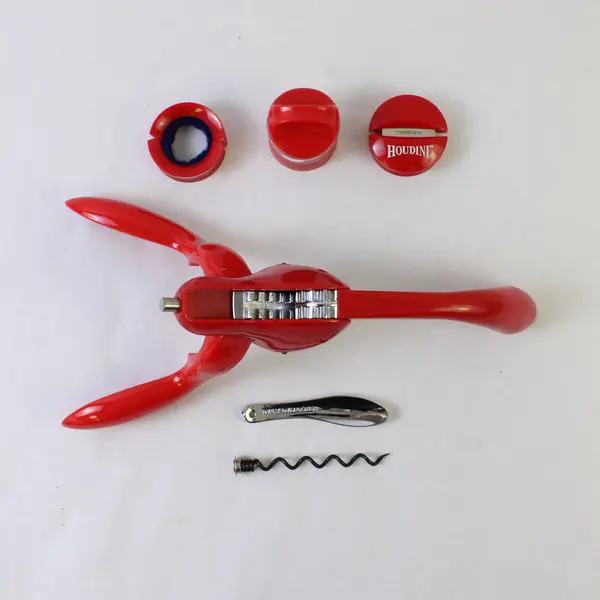 9" Houdini Lever Wine Bottle Opener Corkscrew Red Kitchen Tool & Accessories