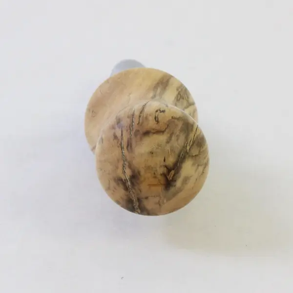 Handcrafted Spalted Maple Wood Wine Bottle Stopper Chrome & Rubber 5.5"