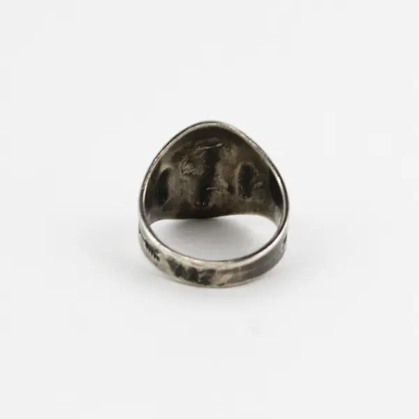 Vtg Silver Native American Cigar Band Ring Size 8.5 With The Letter P Arrows