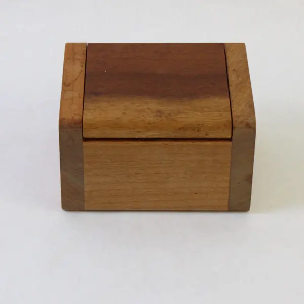 Myrtle Wood Small Jewelry Box Figured Polished Collectible Wood Trinket Box