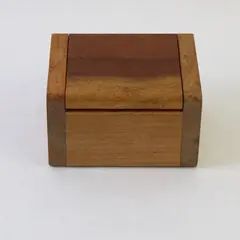 Myrtle Wood Small Jewelry Box Figured Polished Collectible Wood Trinket Box