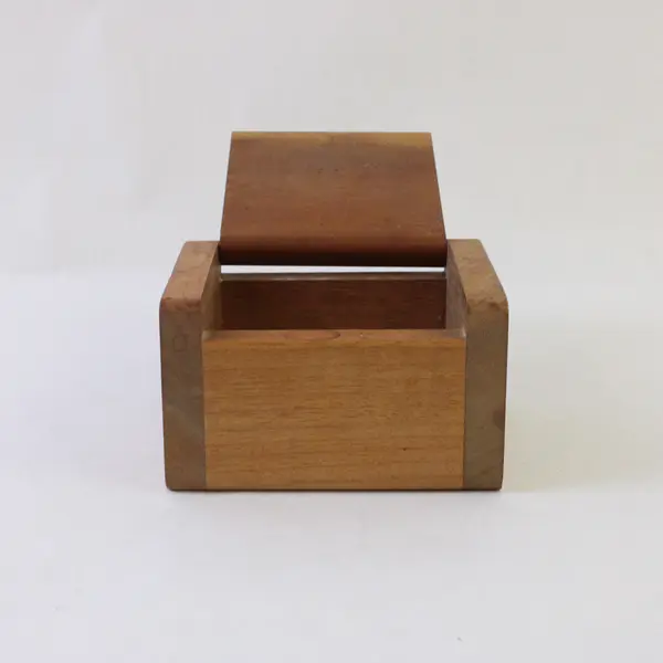 Myrtle Wood Small Jewelry Box Figured Polished Collectible Wood Trinket Box