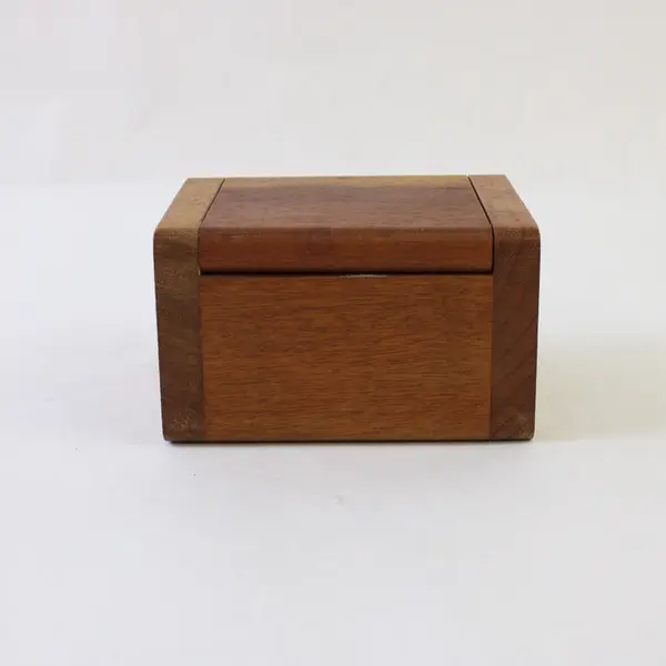 Myrtle Wood Small Jewelry Box Figured Polished Collectible Wood Trinket Box