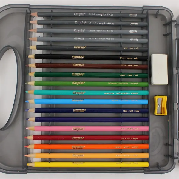 Set of 25 Crayola Colored Pencils w/ Hard Case (Hallmark) & Sharpener