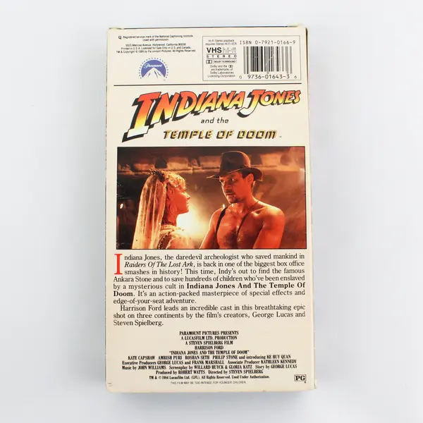 Indiana Jones and the Temple of Doom VHS Tape 1984, #1643 