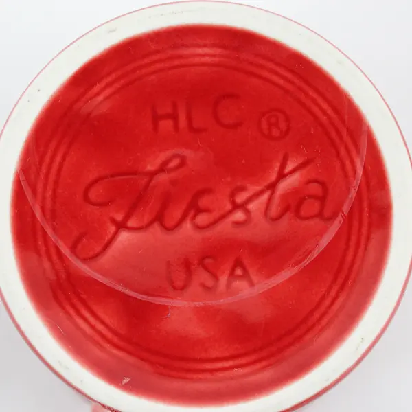 Set of 4 Fiesta HLC Fiesta Red Coffee Mugs with O Handle 10.25 Oz.